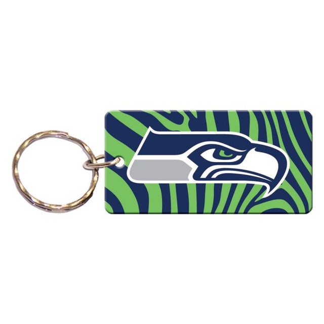 Llavero rectangular con la cebra de los Seattle Seahawks