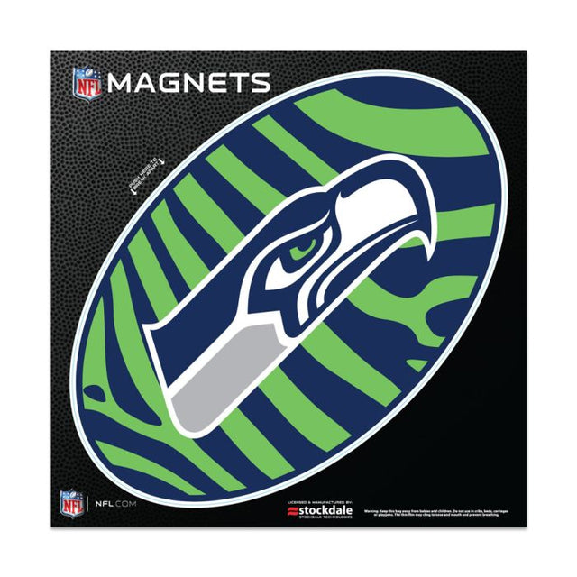 Imanes para exteriores ZEBRA de los Seattle Seahawks de 6" x 6"