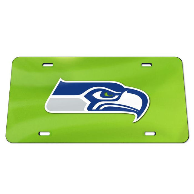 Placa de matrícula acrílica especial con fondo verde de los Seattle Seahawks