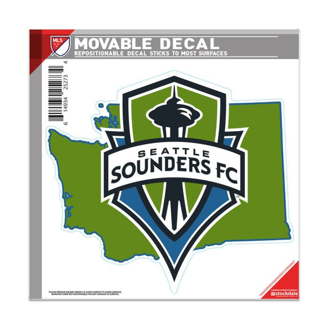 Adhesivo para todo tipo de superficies de los Seattle Sounders, 6" x 6"