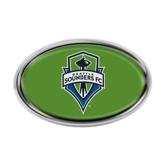 Emblema de metal cromado abovedado de los Seattle Sounders