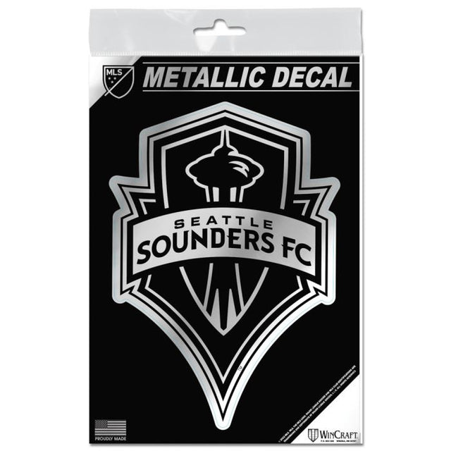 Calcomanía metálica de Seattle Sounders de 3" x 5"