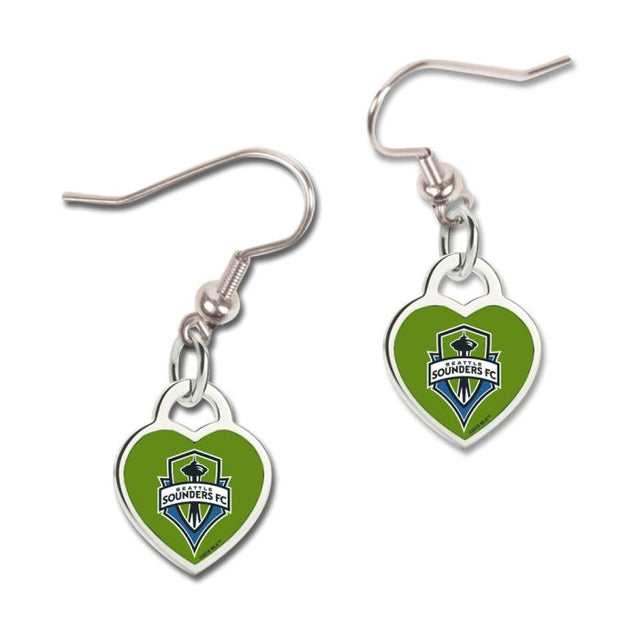 Pendientes de Seattle Sounders con corazón en 3D