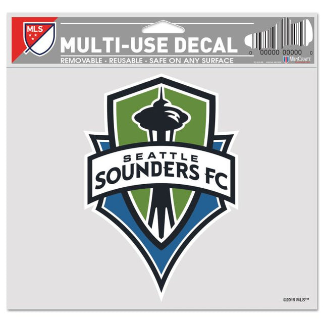 Calcomanía multiusos de Seattle Sounders, fondo transparente, 5" x 6"