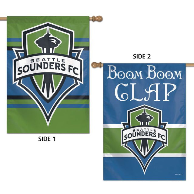 Bandera vertical de los Seattle Sounders de 2 lados, 28" x 40"