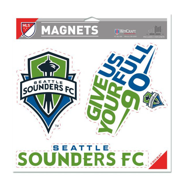 Imán de vinilo de los Seattle Sounders de 11" x 11"