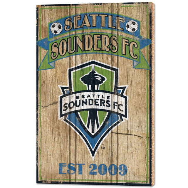 Letreros de madera de Seattle Sounders: 1/2" de grosor, 15" x 24"