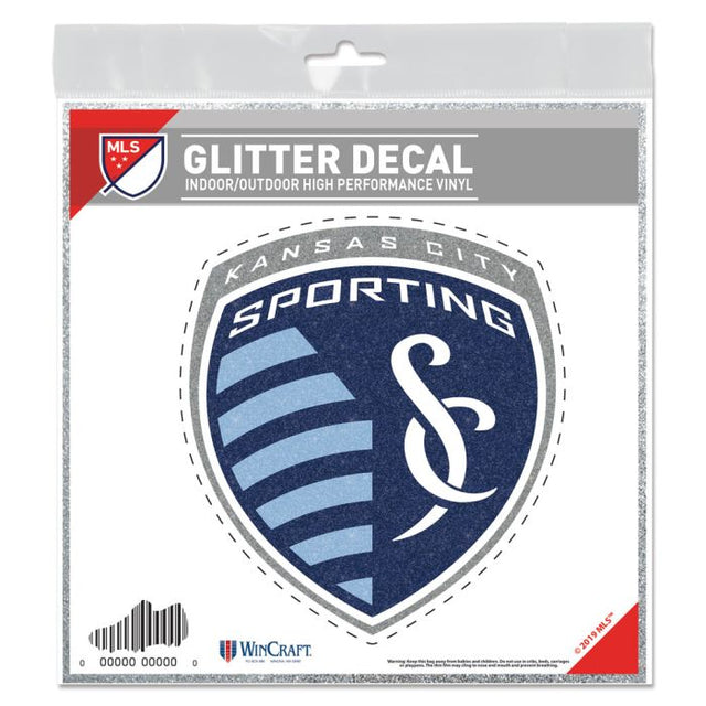 Calcomanía con purpurina del Sporting Kansas City de 6" x 6"