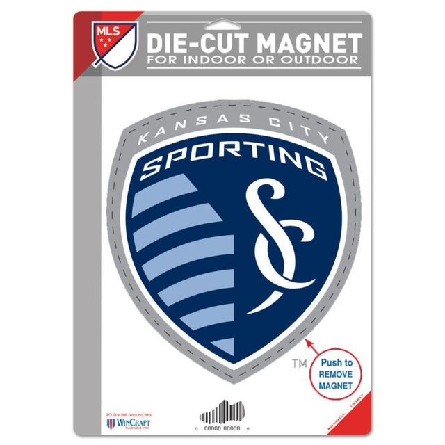 Imán troquelado con el logotipo del Sporting Kansas City de 6,25" x 9"