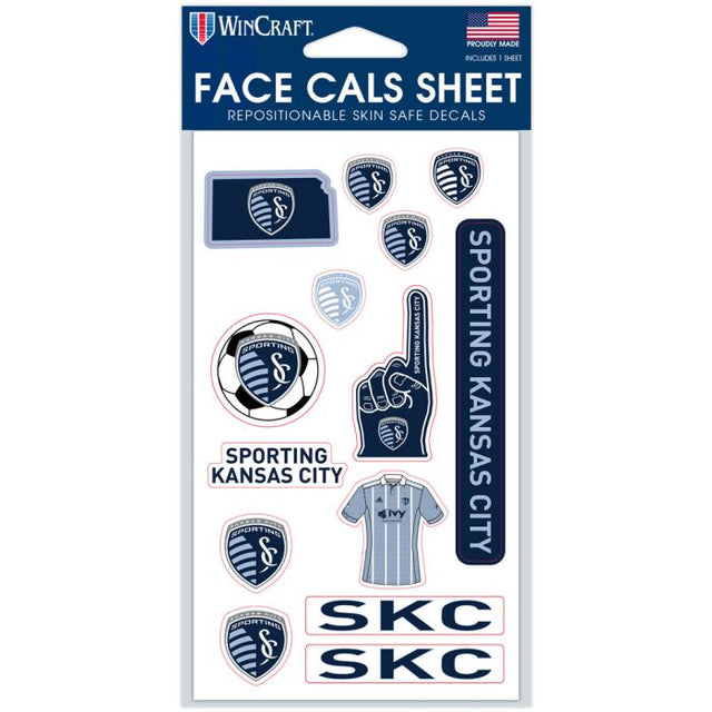 Calcomanías con cara de Sporting Kansas City de 4" x 7"