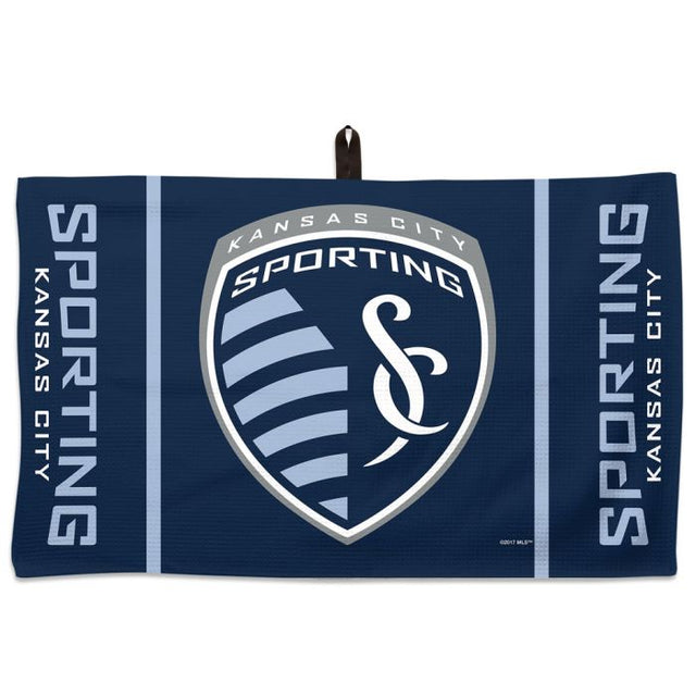 Toalla con logo y palabra del Sporting Kansas City en forma de gofre de 14" x 24"