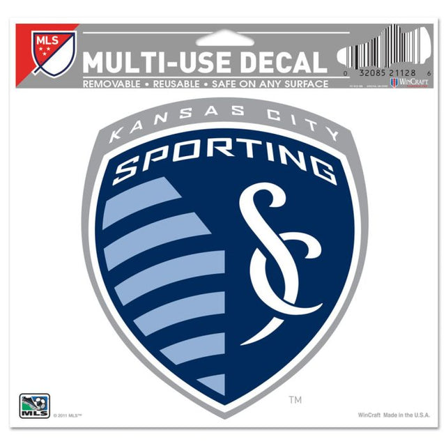 Calcomanía multiusos Sporting Kansas City - Fondo transparente 5" x 6"