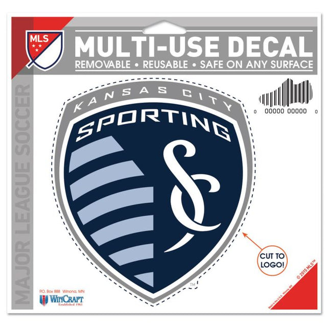 Calcomanía multiusos del Sporting Kansas City: corte con el logotipo, 5" x 6"