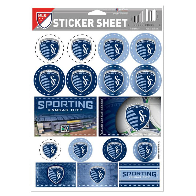 Lámina de calcomanías de vinilo del Sporting Kansas City de 5" x 7"