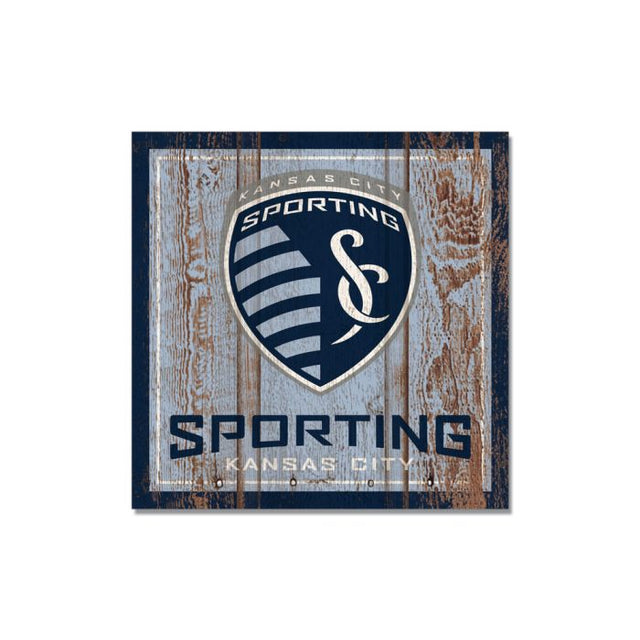 Imán de madera de 3" x 3" del Sporting Kansas City