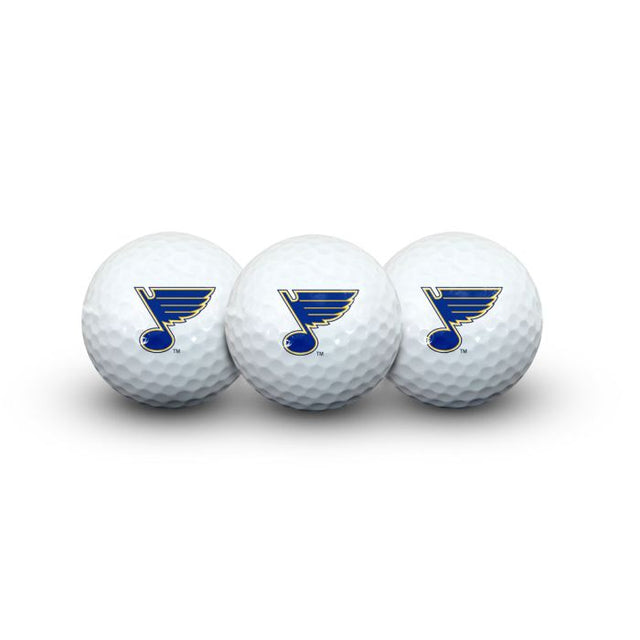 3 pelotas de golf St. Louis Blues en estuche tipo concha