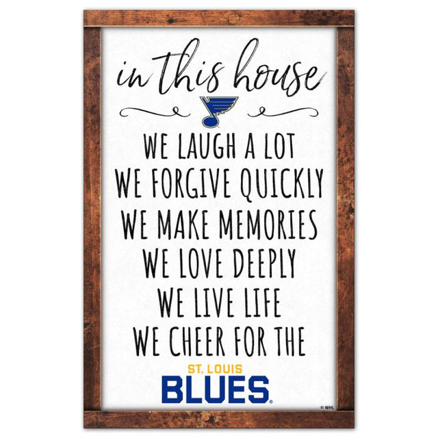 St. Louis Blues BOX LIST Wood Sign 11" x 17" 1/4" thick