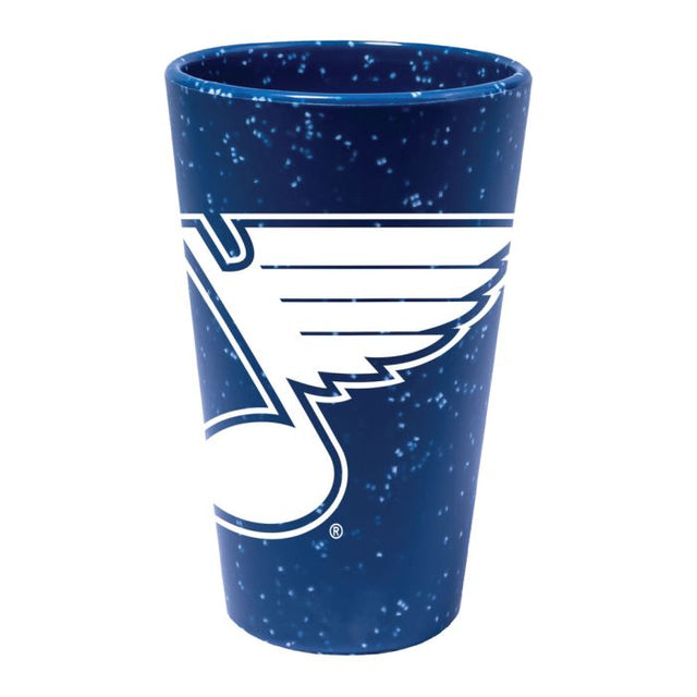 Vaso de pinta de silicona de 16 oz con diseño de St. Louis Blues Blue Speckle