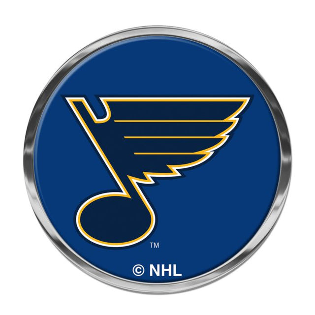 Emblema de metal cromado abovedado de los St. Louis Blues