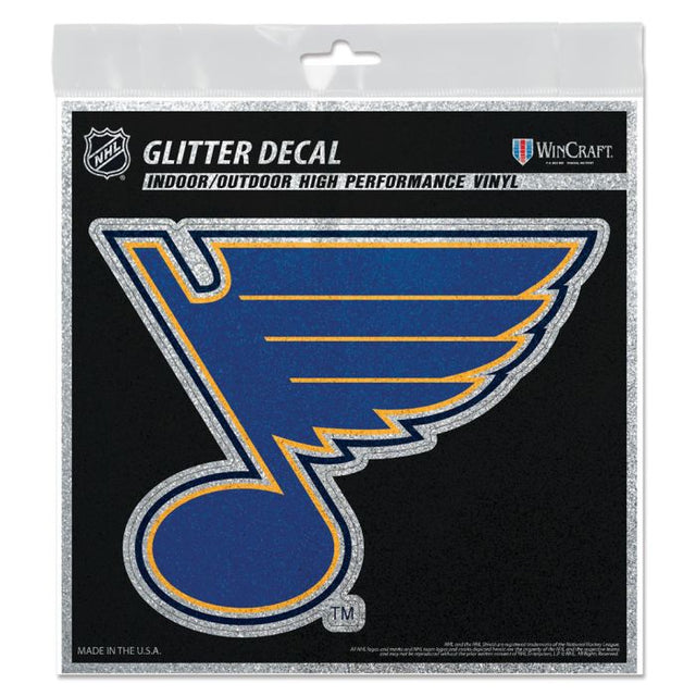 St. Louis Blues Decal Glitter 6" x 6"