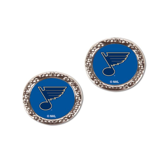 St. Louis Blues Earrings Jewelry Carded Round