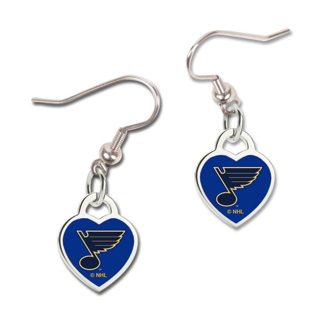 St. Louis Blues Earrings w/3D Heart