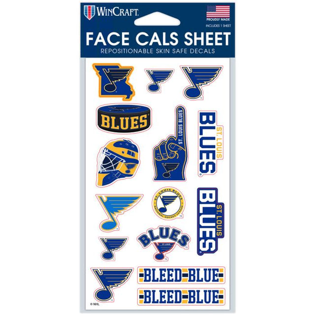 St. Louis Blues Face Cals 4" x 7"