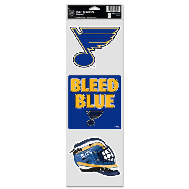 Calcomanías para fanáticos de los St. Louis Blues de 3,75" x 12"