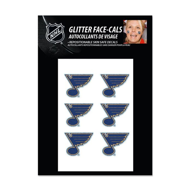 St. Louis Blues Glitter Tattoo 6 Pack