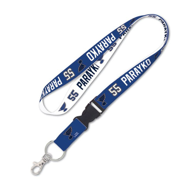 St. Louis Blues Lanyard w/detachable buckle 1" Colton Parayko