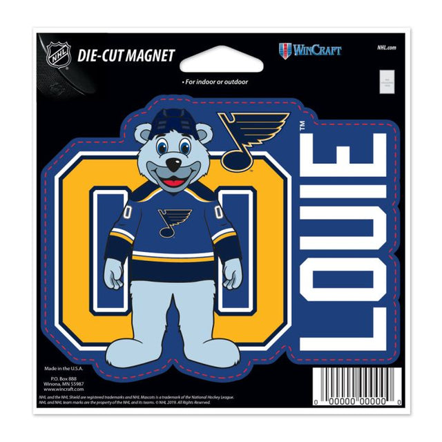 Imán troquelado de la mascota de los St. Louis Blues de 4,5" x 6"