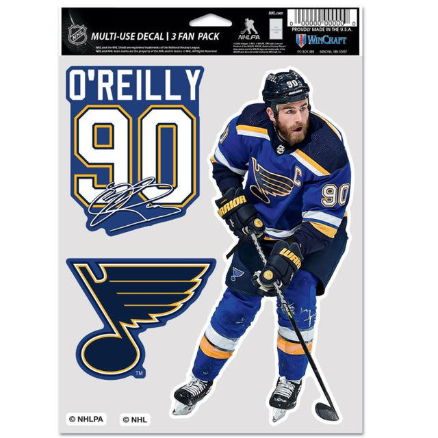 Paquete multiusos para 3 fanáticos de St. Louis Blues Ryan O'Reilly