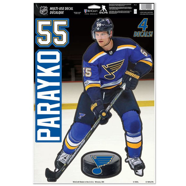 St. Louis Blues Multi-Use Decal 11" x 17" Colton Parayko