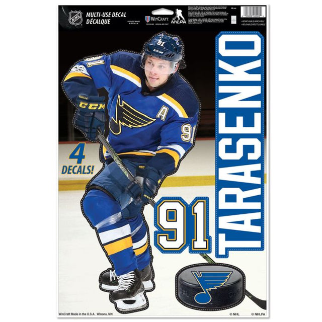 Calcomanía multiusos de St. Louis Blues de 11" x 17" Vladimir Tarasenko