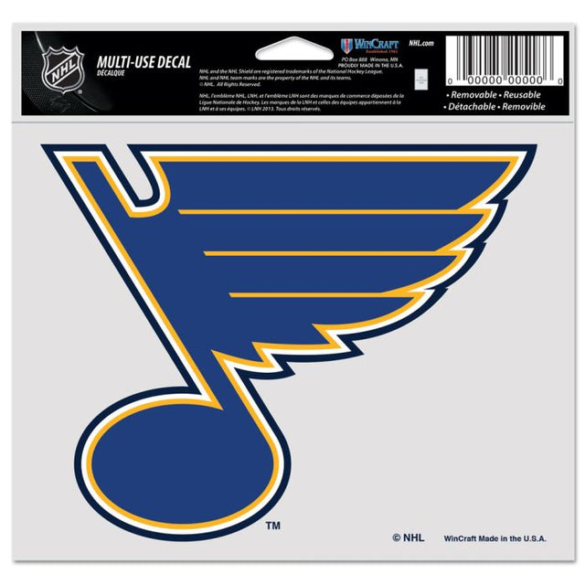 St. Louis Blues Multi-Use Decal -Clear Bckrgd 5" x 6"