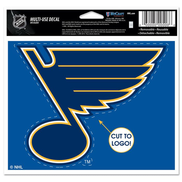 Calcomanía multiusos de St. Louis Blues: logotipo recortado de 5" x 6"