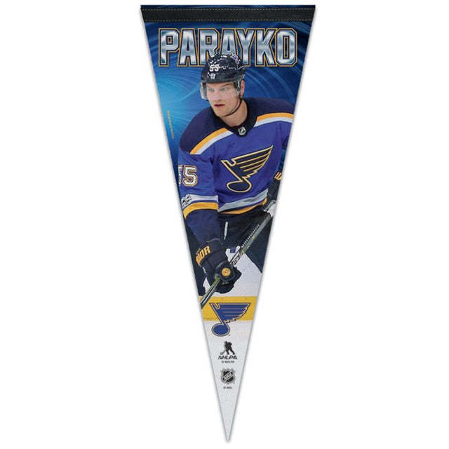 圣路易斯蓝调队优质锦旗 12 英寸 x 30 英寸 Colton Parayko