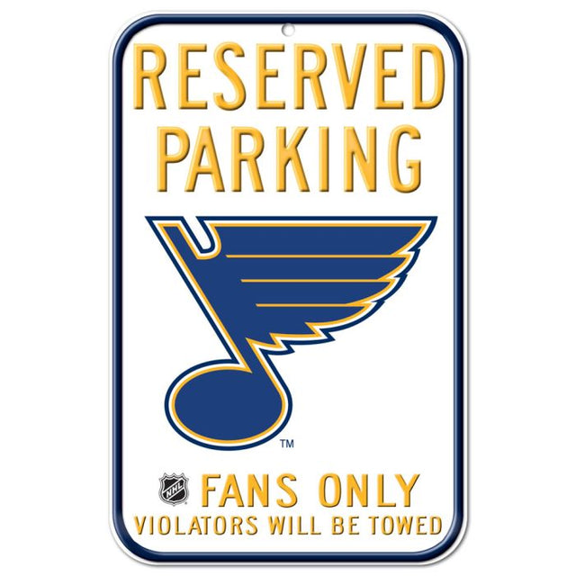 St. Louis Blues Reserved Parking Plastic Sign 11" x 17"