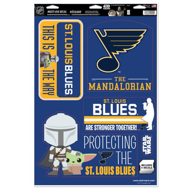 St. Louis Blues / Star Wars Mandalorian Multi-Use Decal 11" x 17"