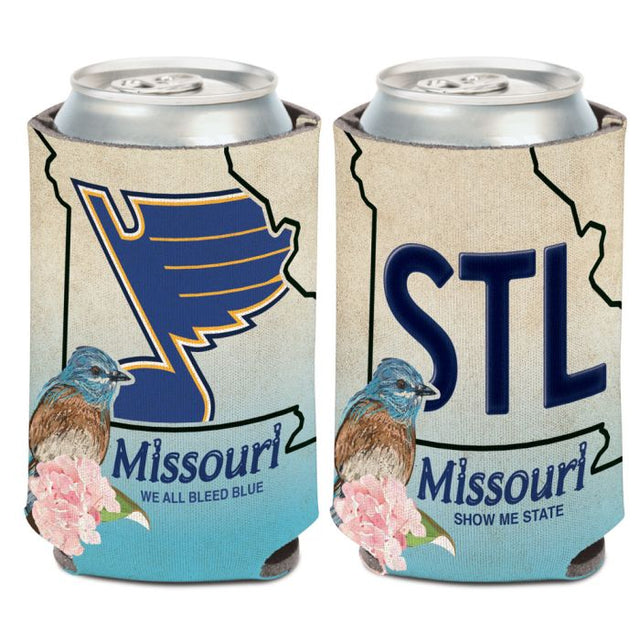 Enfriador de lata con placa estatal de St. Louis Blues de 12 oz.