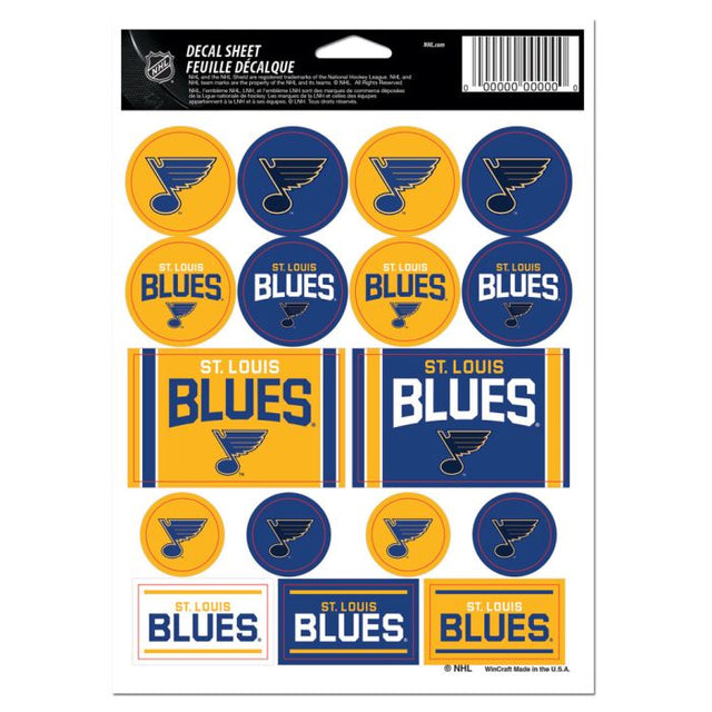 St. Louis Blues Vinyl Sticker Sheet 5" x 7"