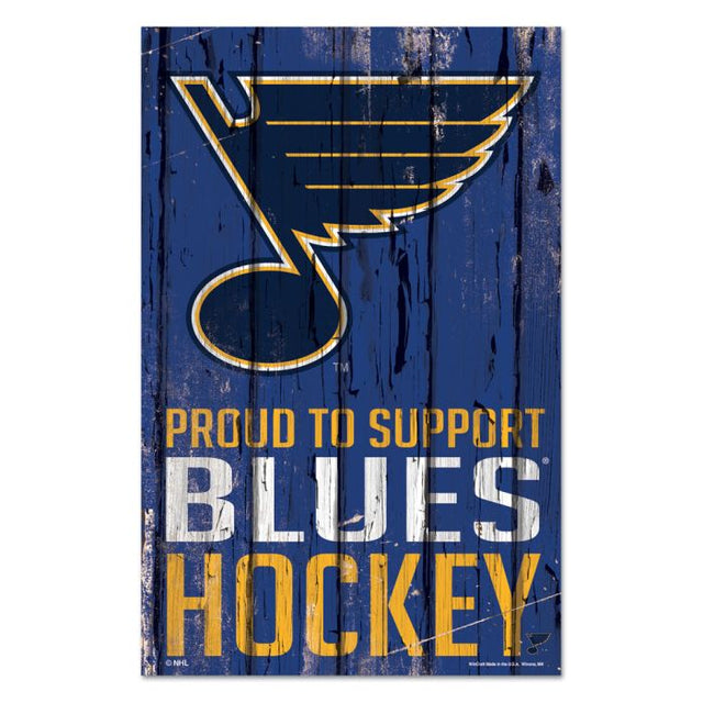 St. Louis Blues Wood Sign 11" x 17" 1/4" thick