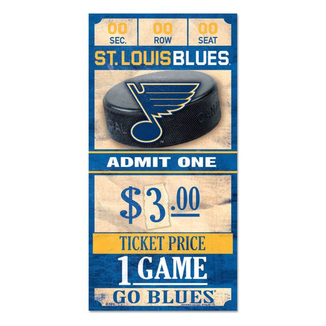 St. Louis Blues Wood Sign 6x12 3/8" thick