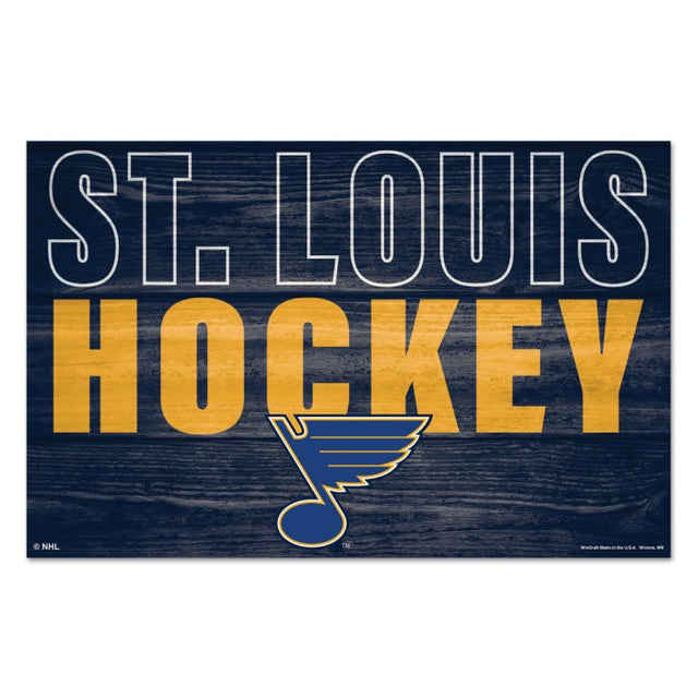 St. Louis Blues location Wood Sign 11" x 17" 1/4" thick