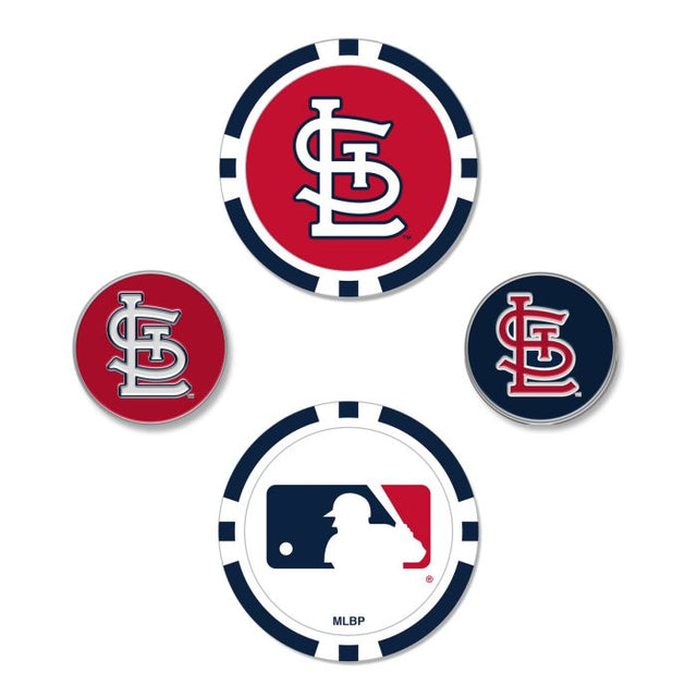 Juego de cuatro marcadores de pelota de los St. Louis Cardinals