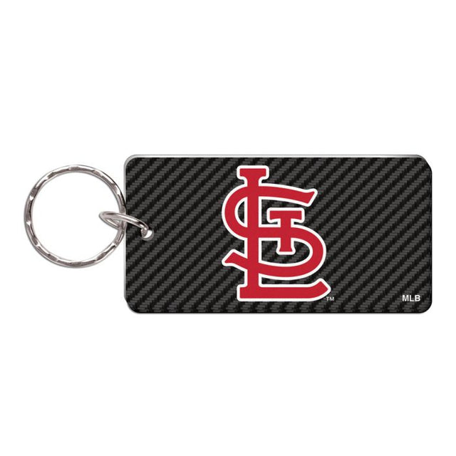 Llavero rectangular de carbono de los St. Louis Cardinals