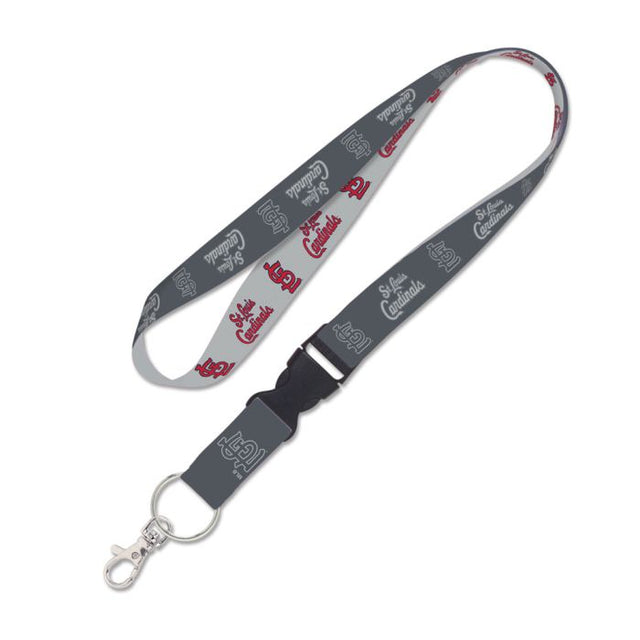 St. Louis Cardinals Charcoal Lanyard w/detachable buckle 1"