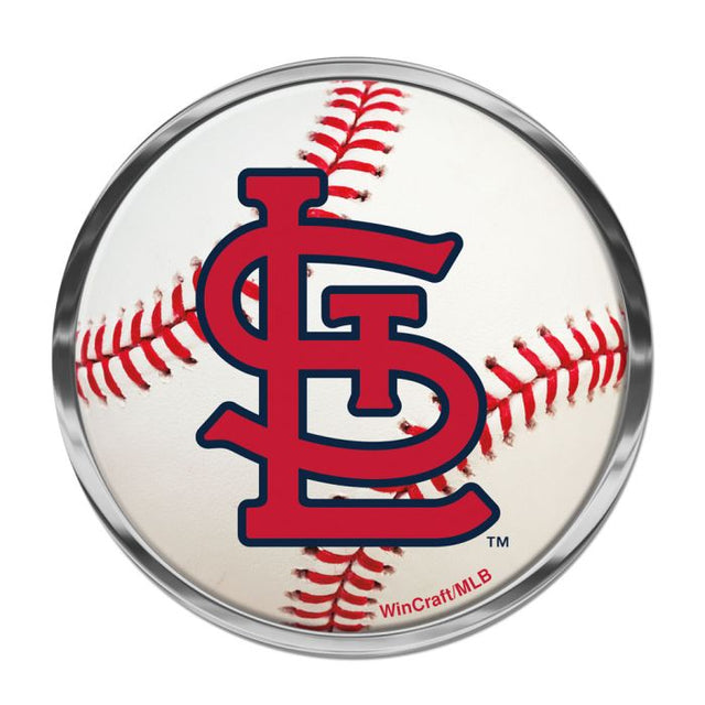 Emblema de metal cromado abovedado de los St. Louis Cardinals