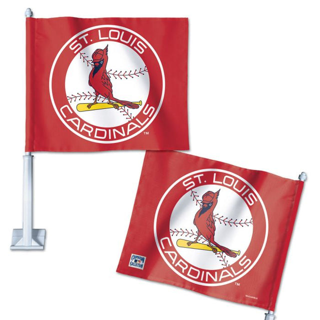 Bandera para auto de los Cardenales de San Luis y Cooperstown, 11,75" x 14"