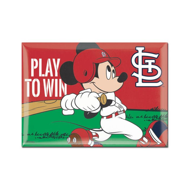 Imán de metal de los St. Louis Cardinals/Disney de 2,5" x 3,5"